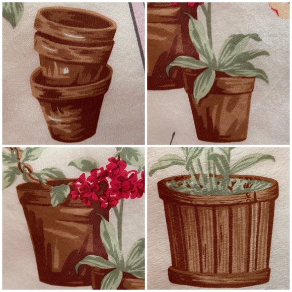 👒 Talbots, Vintage Perennial Millennial Floral Silk Scarf - Picture 14 of 16